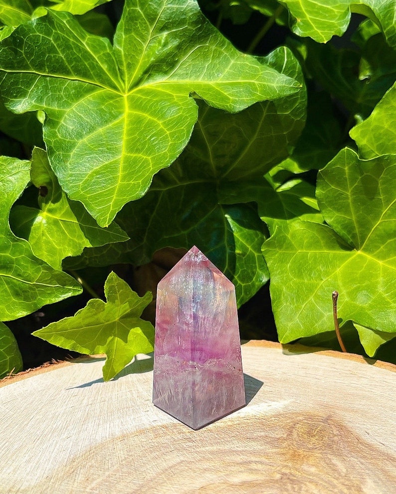 Small Rainbow Fluorite Tower Mini Fluorite Tower Fluorite Crystals Crystal Obelisk Healing Wand Crystal Point Fluorite Generator image 4