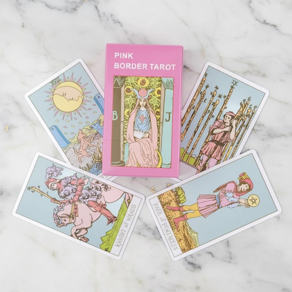 Pink Pastel Tarot Deck – 78 Soft Aesthetic Tarot Cards with Guidebook for Divination, Beginners & Spiritual Readings