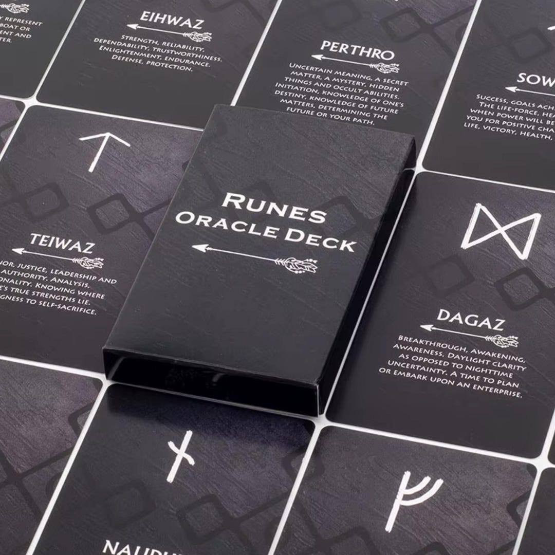 Celtic Runes Oracle Deck – 26 Mystic Rune Cards for Divination, Nordic ...