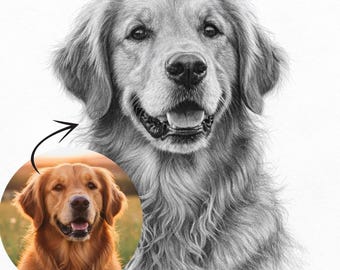 Tierportrait, schwarz-weiße Bleistiftskizze (Digitaler Download)