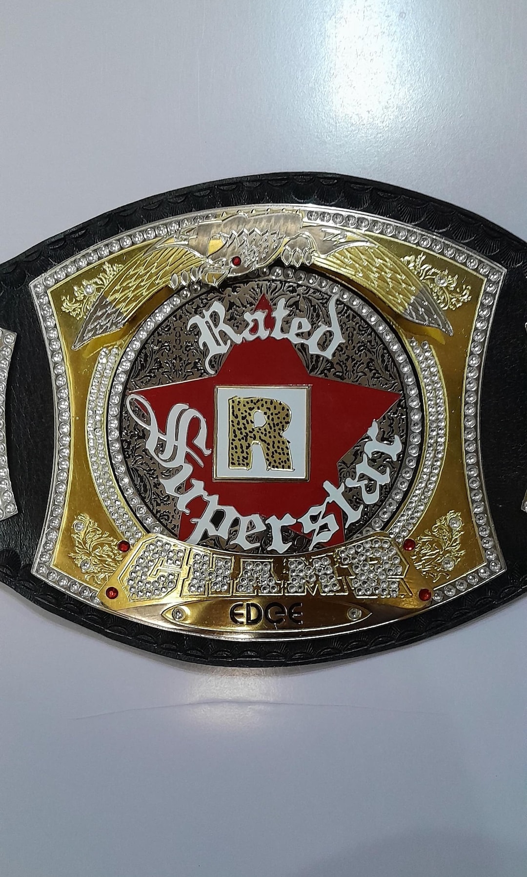 Edge Spinner World Heavyweight Wrestling Championship 4MM Belt Cowhide ...