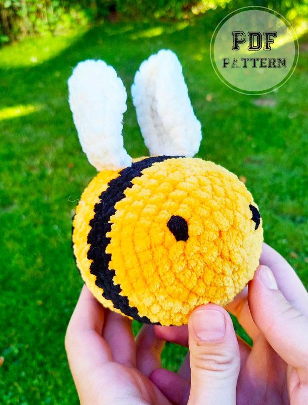 Chunky Plush Bee Amigurumi PDF Pattern, Soft Velvet Bumblebee Crochet ...