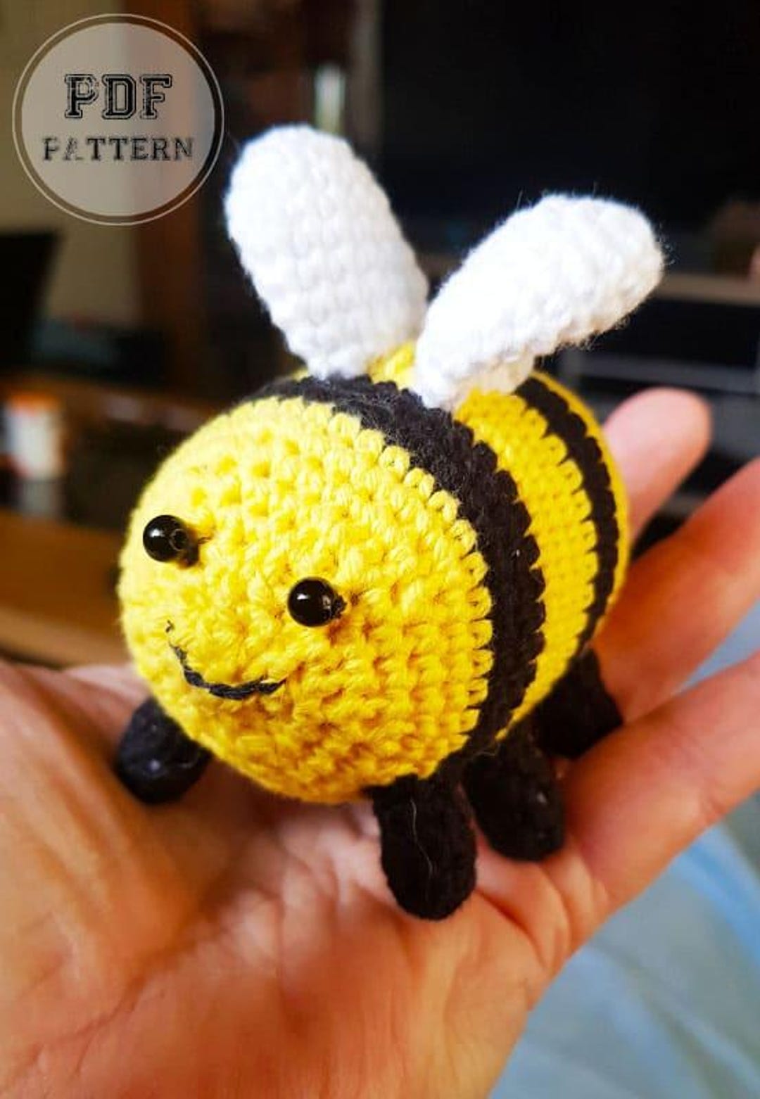 Cute Bumblebee Amigurumi PDF Pattern, Beginner Crochet Bee Tutorial ...