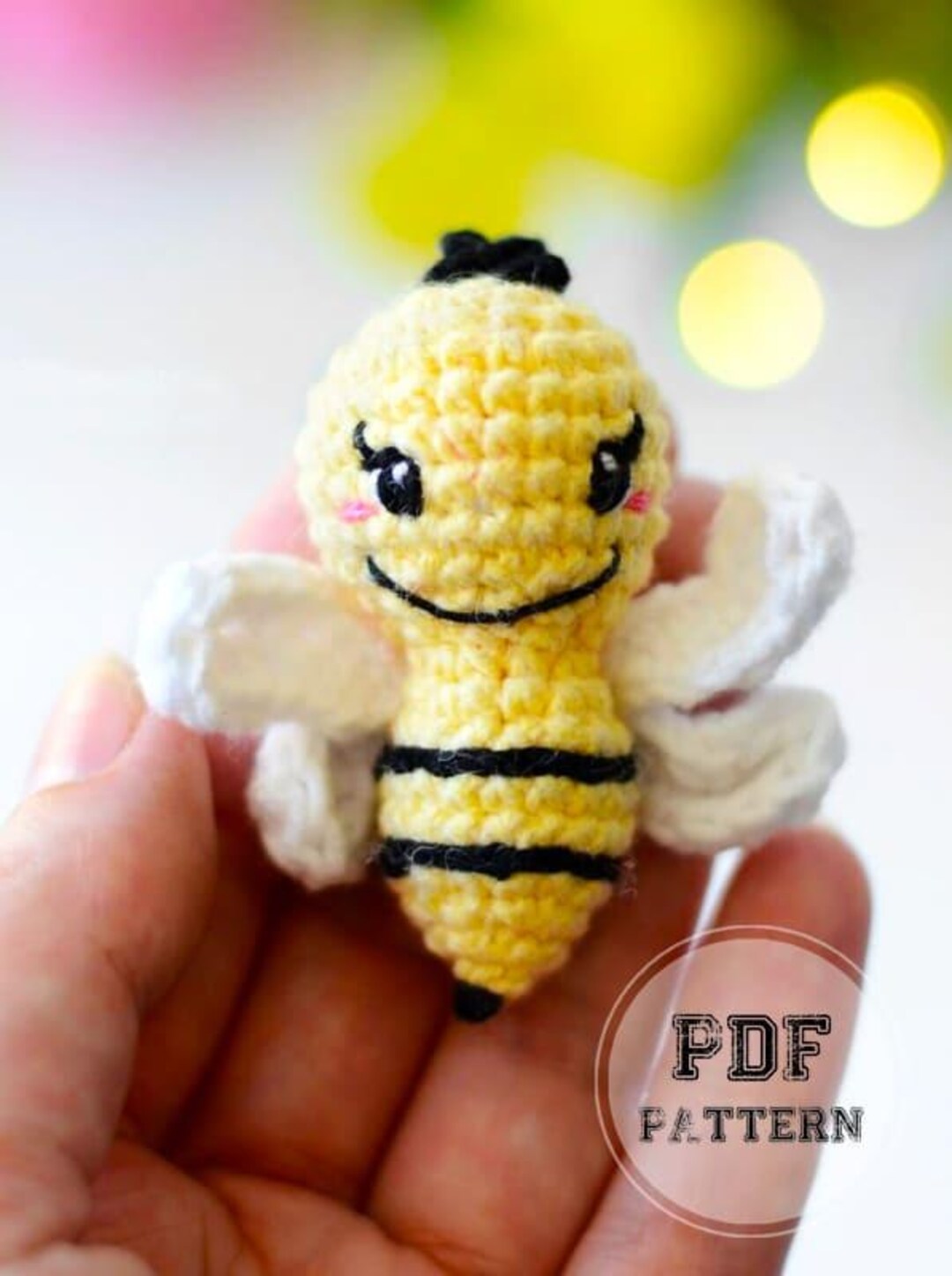 Mini Bee Amigurumi PDF Pattern, Tiny Crochet Bumblebee Tutorial, Small ...