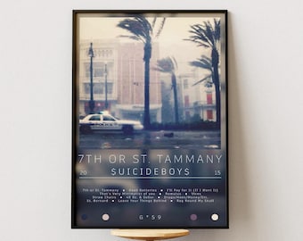 Póster de SuicideBoys / Póster de 7th or St. Tammany / Impresiones de pósteres de álbumes / Pósteres de decoración de pared / Portadas de álbumes / Póster de música rap