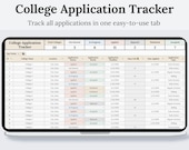 College Application Tracker | College Tracker | College Planning | School Application Planner | Google Sheets Spreadsheet