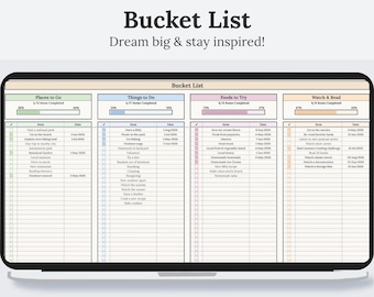 Summer Bucket List Spreadsheet | Summer Bucket List for Kids | Christmas Fall Autumn Baseball Stadium Bucket List |  | Google Sheets