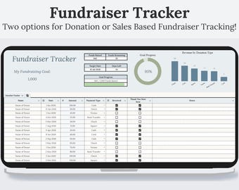 Fundraiser Tracker | Fundraising Spreadsheet Google Sheets | Cheer Pageant Baseball Basketball Fundraising Tracker