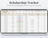 Scholarship Tracker | Scholarship Template | College Scholarship Planner | Student Spreadsheet | Google Sheets Spreadsheet