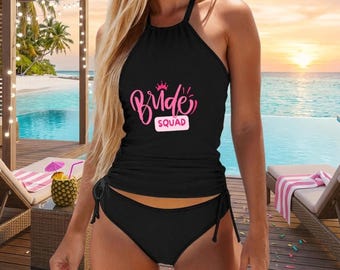 Bride Squad Tankini Swimsuit, Bachelorette Party Beachwear, Bridal Party Matching Set