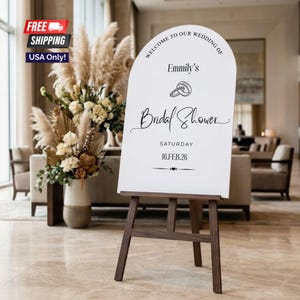 Arched White Foam Board Cutout, Quiet Luxury Interlocking Rings Backdrop, 24x36 Custom Poster