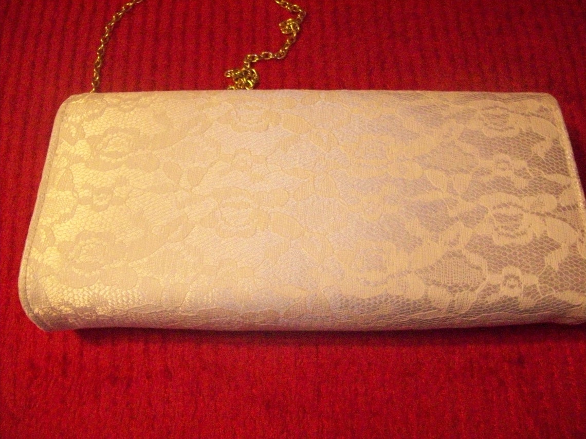 Vintage White Clutch Bag White Lace Party Bag White Lace Etsy