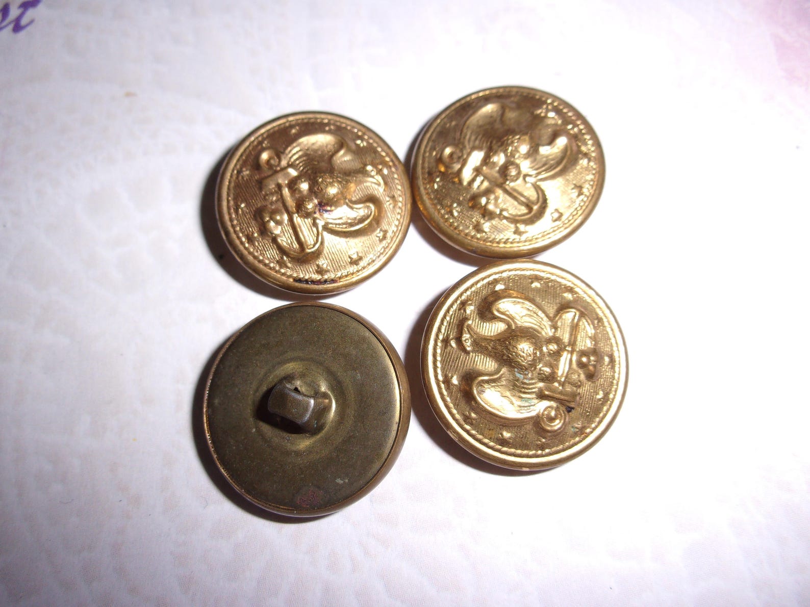 Antique brass eagle and anchor button Eagle button USA Navy Etsy
