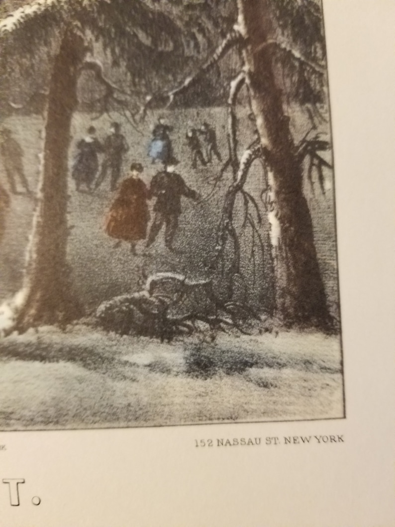 Published by Currier /& Ives 1870 Currier and Ives 152 Nassau ST New York Currier and Ives Skating Scene Moonlight