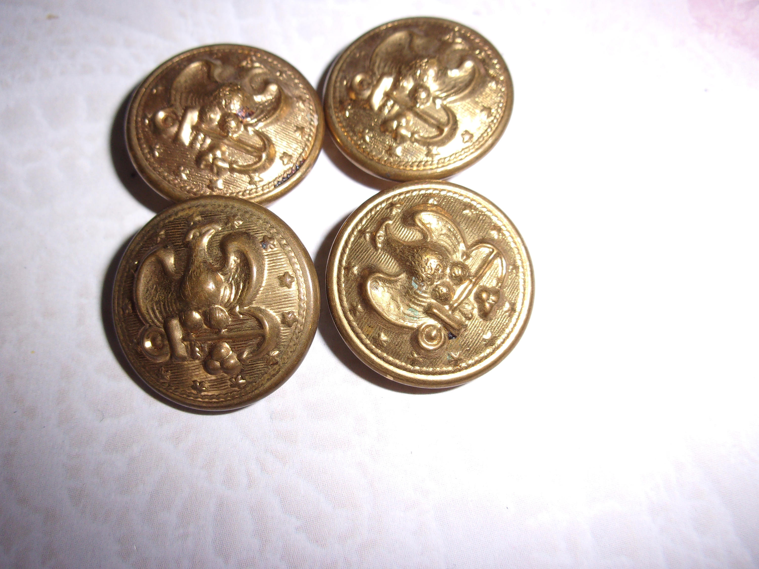 Antique brass eagle and anchor button Eagle button USA Navy Etsy