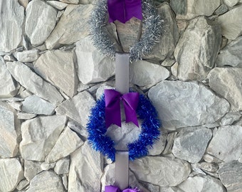 Christmas Silver, Blue & Purple Wreath Trio