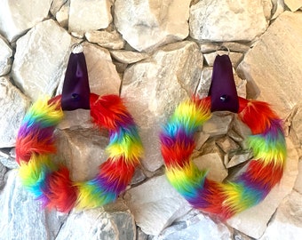 Fabulous Rainbow Fur Wreaths (set of 2)