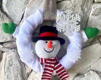 Christmas Frosty Snowman Wreath