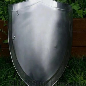 Medieval Heater 24 Inch Shield | Templar Shield For LARP Costumes | Cosplay Shield For Role Play | Reenactment Battle Warrior Combat Shield