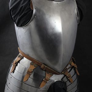 Coraza medieval de acero con escarcelas / Armadura de pecho y cintura de caballero / LARP, Chaqueta de armadura lista para la batalla / Coraza funcional de placas de acero