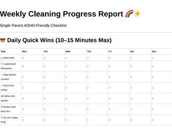 ADHD Cleaning Checklists Bundle | Printable Home Organization | Brain-Friendly Planner for Executive Dysfunction | Digital Download