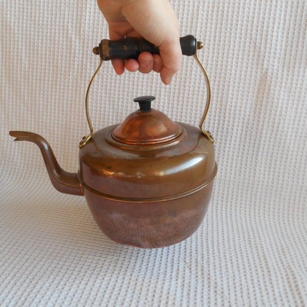 Copper Kettle Teapot Coffepot Cottage Chic 2 Ltr Pot Stovepot Industrial