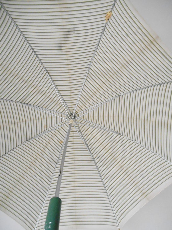 Umbrella stripey Pale Green and Grey coloured Vin… - image 4