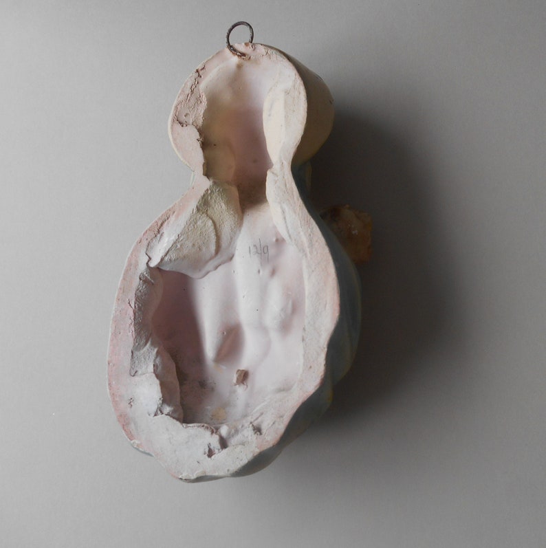 Vintage Ceramic Mary and Jesus Religious Figure Wall Hanging