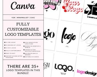 Y2K, Minimalist and Chic Logo Templates | Fully Customizable Logo Templates | 37 Editable Logo Templates | Business Logos