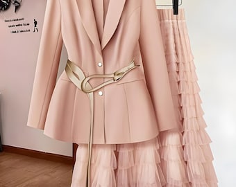 Cadeau pour la Fête des Mères : ensemble de 2 blazers business chics et jupe cake en tulle superposée