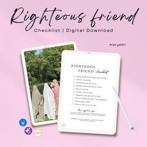 Checklista för rättfärdiga vänner | Islamisk Deen-påminnelse (digital nedladdning)