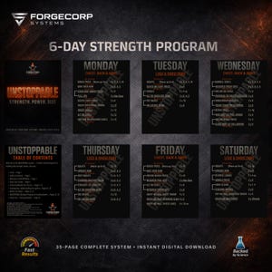 6-Day Strength Training Program | Muscle Building Workout (PDF Download)