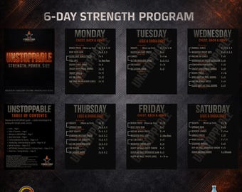 Programa de entrenamiento de fuerza de 6 días / Entrenamiento para desarrollar músculos (Descargar PDF)