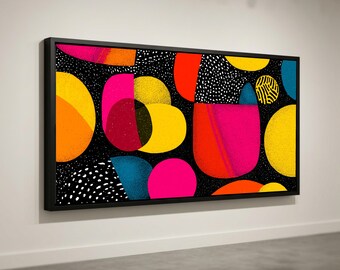 Modern Abstract Shapes Canvas Wall Art, Colorful Geometric Design, Bold Contemporary Home Decor, Vibrant Pattern Canvas, Ready to Hang