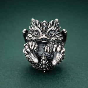 Baby Dragon Charm Sterling Silver Bead, Fantasy Jewelry, fits Pandora & Trollbeads
