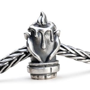 Mystischer Kerzenanhänger – Mond- und Hände-Perle aus 925er Sterlingsilber, passend für Trollbeads und Pandora