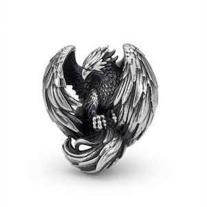 Phoenix Sterling Silver Charm-pärla, passar Pandora och Trollbeads-armband