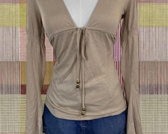 Vintage 2000’s No Boundaries Tan Fairy Long Sleeve Top