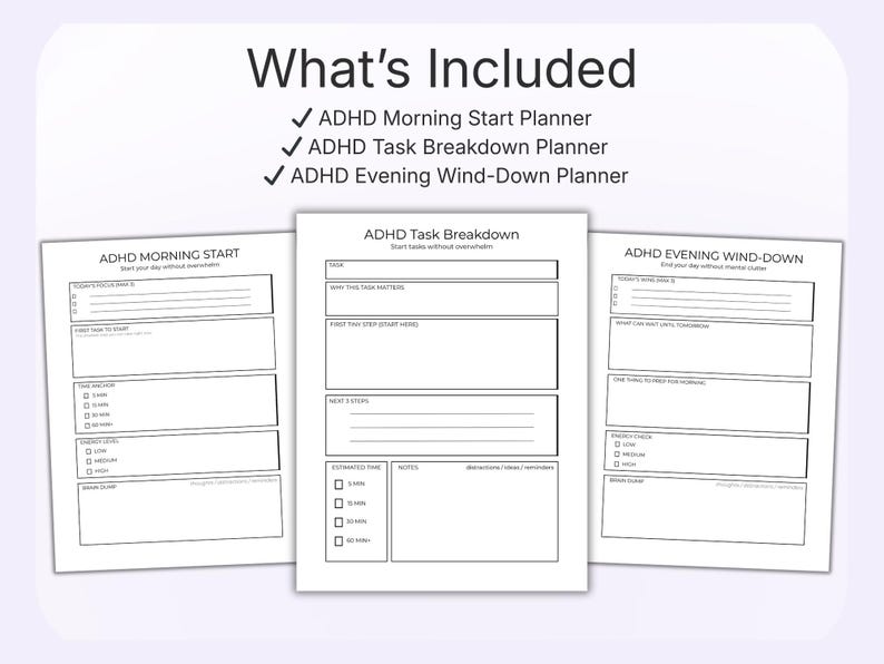 ADHD Daily Flow System – Morning, Task and Evening Planner for Focus ...