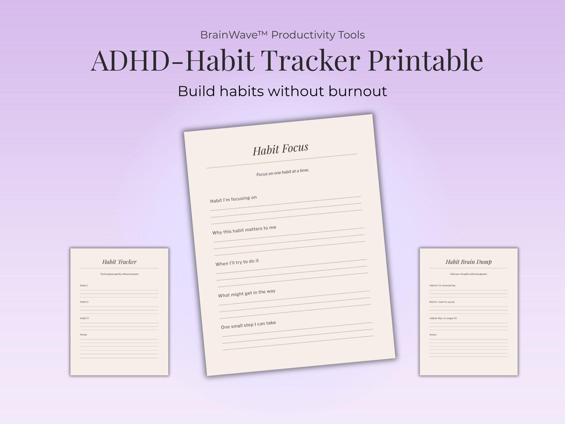 ADHD Habit Tracker Printable for Adults – Simple Daily Habit Planner - Etsy