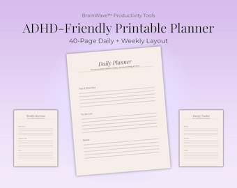 ADHD Daily & Weekly Planner Printable – Minimal Task System for Adults