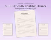 ADHD Work Planner Printable – Daily & Weekly Planner for Adults
