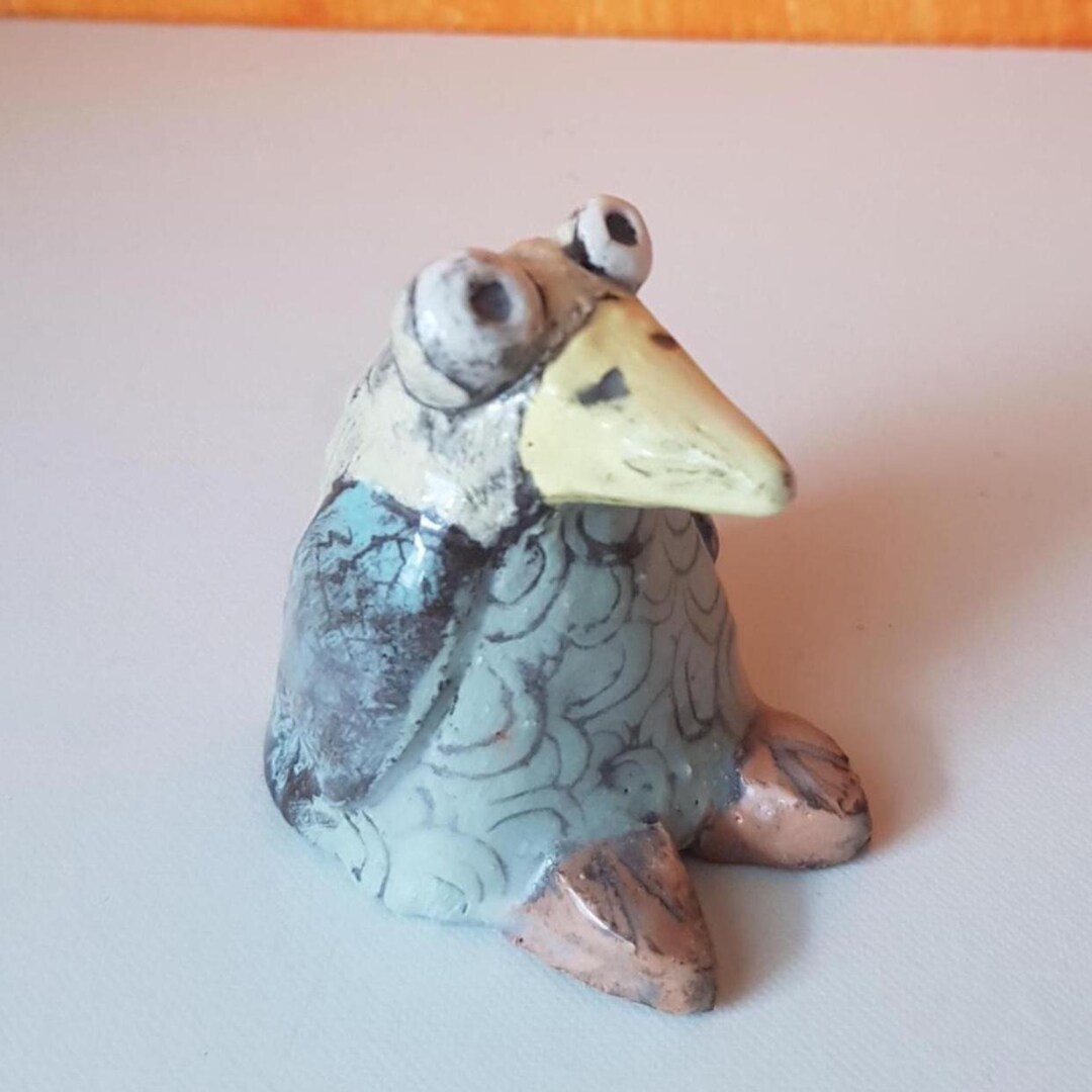 Whimsical Ceramic Bird Sculpture With Sgraffito – Small Folk Creature ...