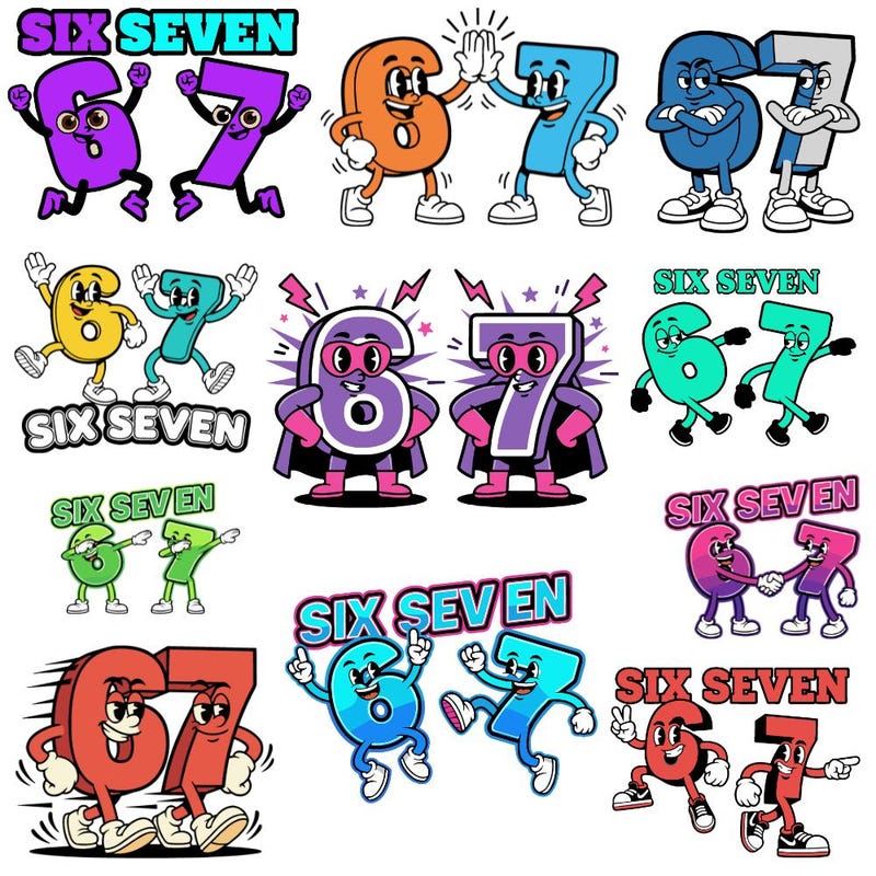 6 7 Math Art 6 7 Clipart - Etsy