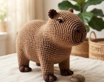 Häkelanleitung für ein Capybara (PDF) | Stehendes Amigurumi-Capybara | Kuscheltier für Anfänger | Sofort-Download