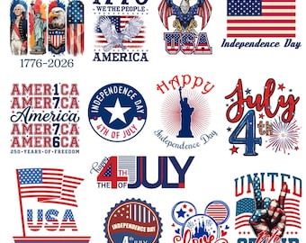 4th of July PNG SVG Bundle | USA 250th Anniversary Svg | Independence Day Png | American Flag Svg Patriotic Freedom Png (Digital download)