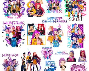 KPOP Demon Hunters PNG SVG Bundle | Anime Girl Clipart, Kpop Style Characters (Digital Download)