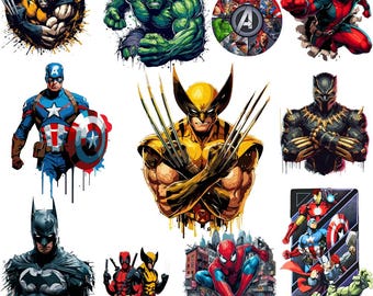 Avengers Superhero SVG PNG | Marvel Heroes Clipart | Iron Man Captain America Hulk Thor Art | T-Shirt Sticker Design