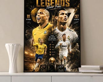Ronaldo CR7 R9 Football Legends Poster | Soccer Wall Art (Digital Download)