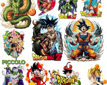 Dragon Ball Z PNG SVG Bundle | Anime Saiyan Fighters Clipart (Digital Download)